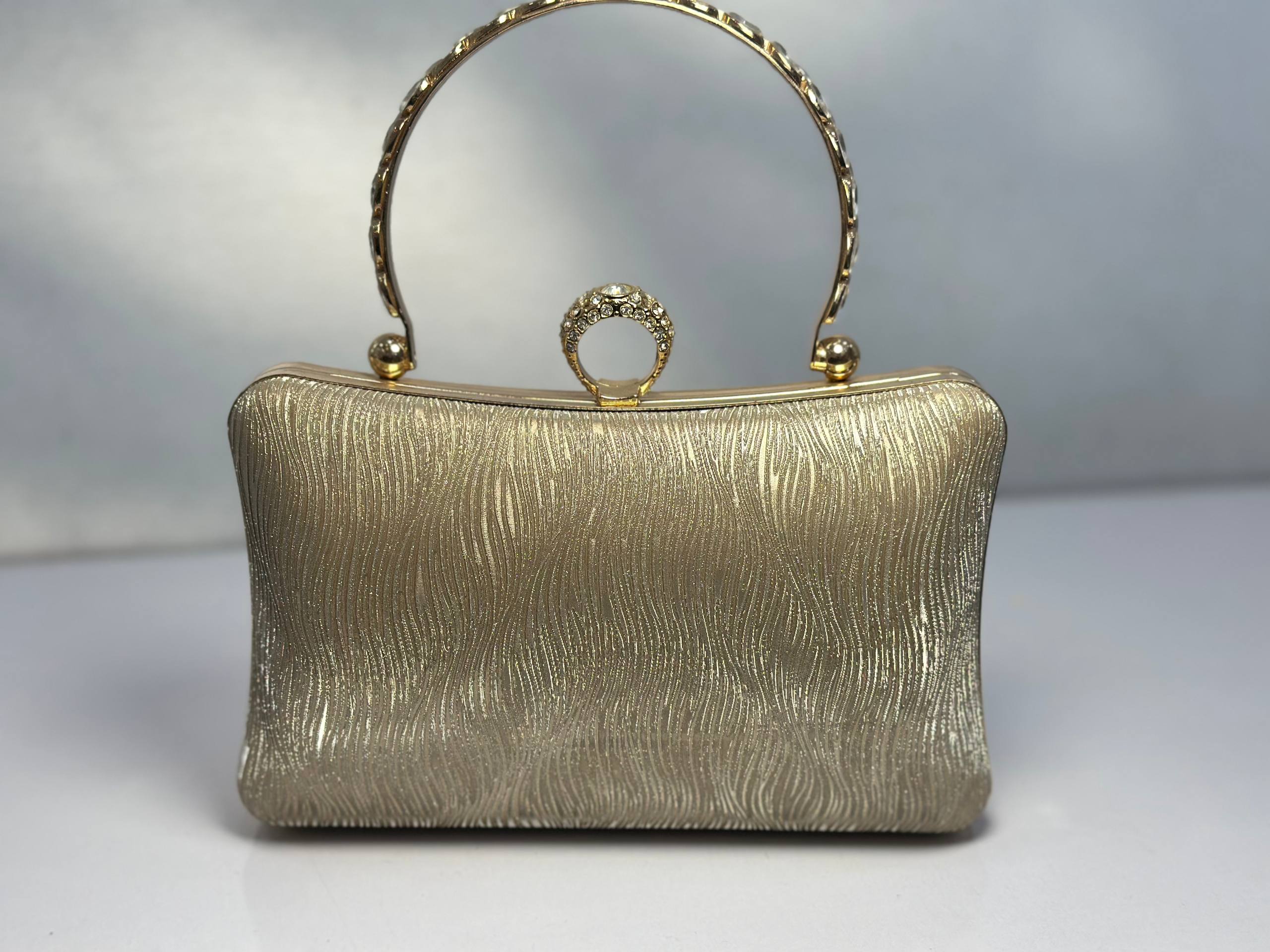 کیف مجلسی شیک راه راه دسته طرحدار کد 1036